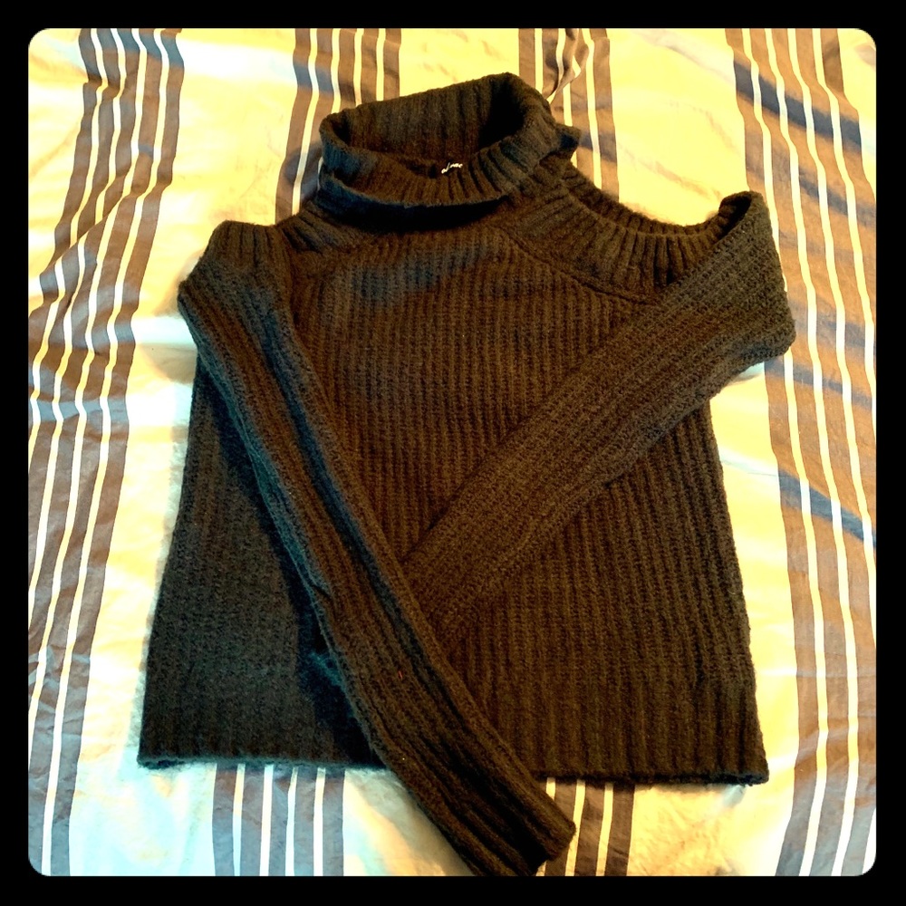 Olivaceous Cold Shoulder Sweater